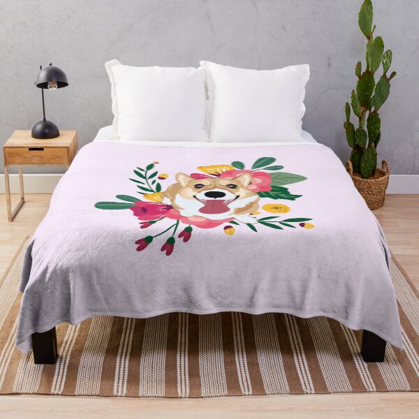 Item preview, Happy Corgi - Floral designed and sold by MaplewoodMerch.