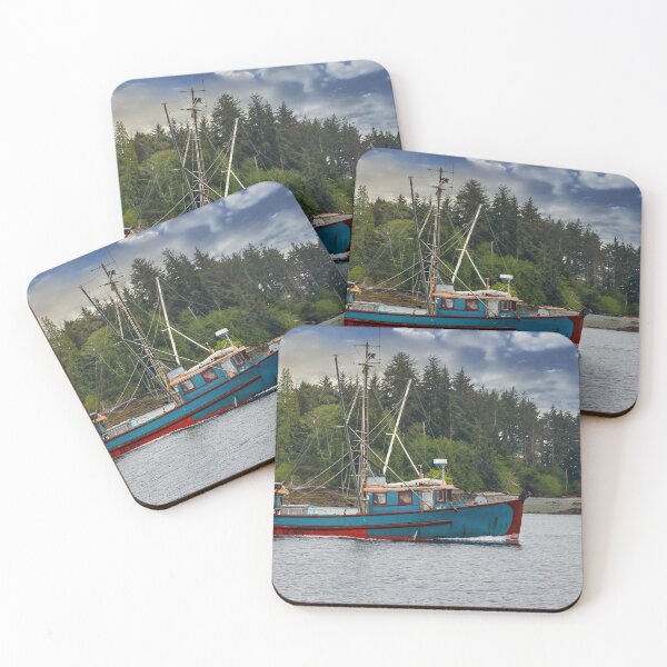 Item preview, Blue Shrimp Boat Past Island designed and sold by dbvirago.