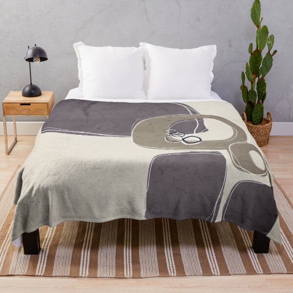 Item preview, Retro Abstract Design in Taupe and Aubergine designed and sold by simplydesignart.