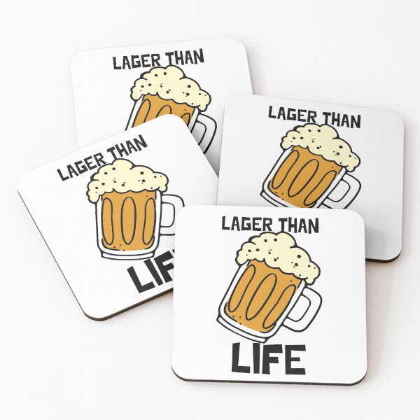 Item preview, Lager than Life. Beer. Funny Pun. Light Background. designed and sold by shirtdan.