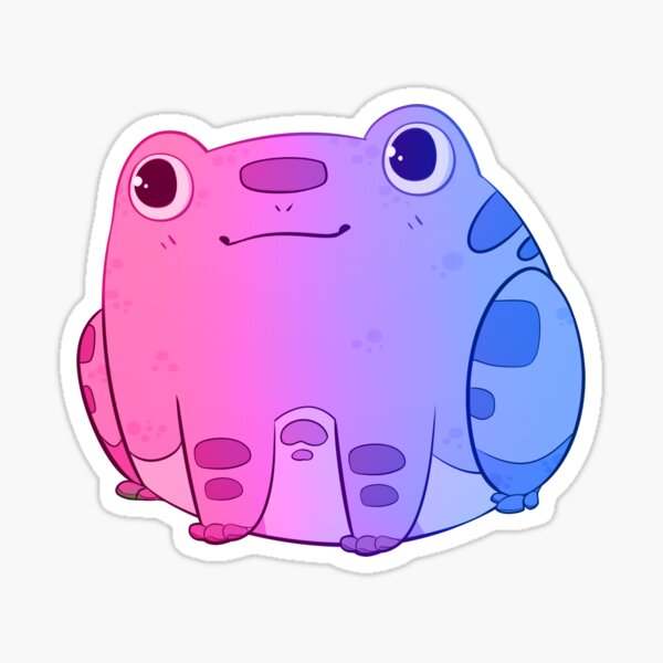 Chibi Frog Sitting - Bi Flag Sticker