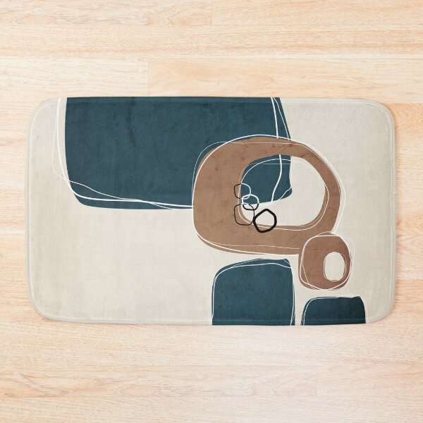 Item preview, Retro Abstract Design in Cinnamon and Aqua designed and sold by simplydesignart.
