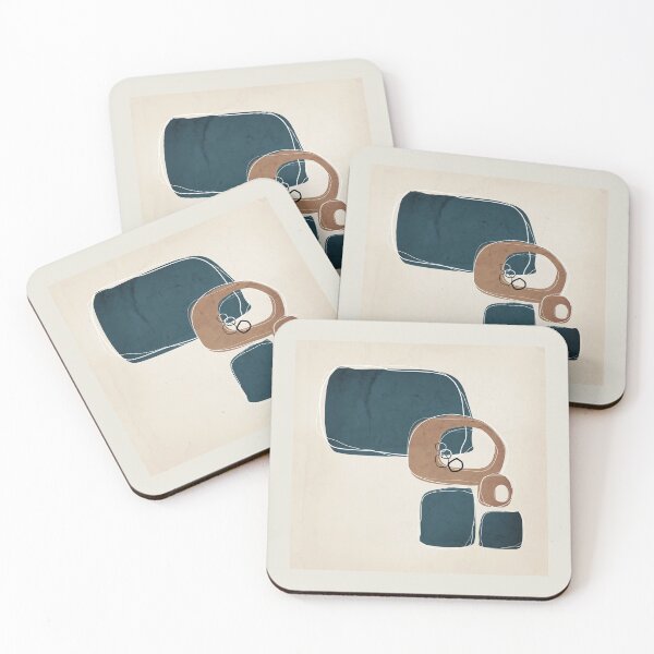 Item preview, Retro Abstract Design in Cinnamon and Aqua designed and sold by simplydesignart.
