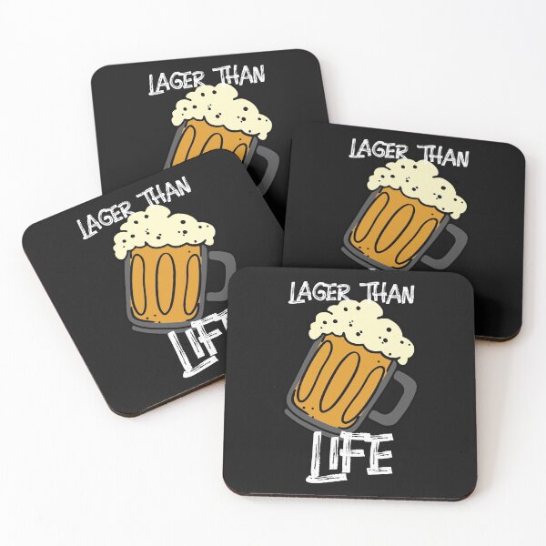 Item preview, Lager than Life. Beer. Funny Pun. Dark Background. designed and sold by shirtdan.