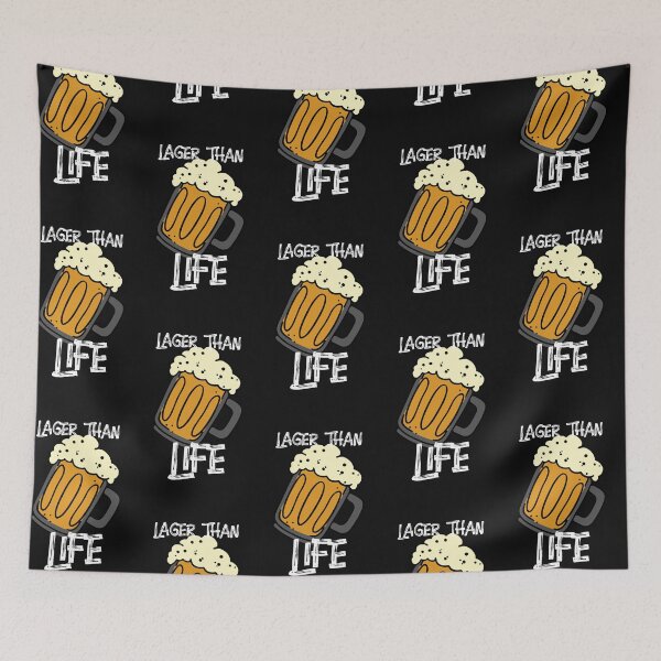 Item preview, Lager than Life. Beer. Funny Pun. Dark Background. designed and sold by shirtdan.