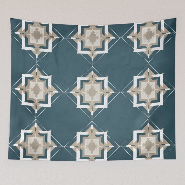 Item preview, Aqua and Taupe Mosaic Pattern designed and sold by simplydesignart.