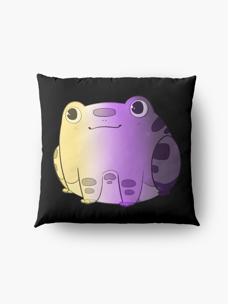 Alternate view of Chibi Frog Sitting - NB Flag Floor Pillow