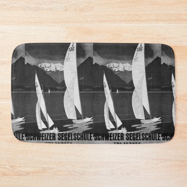 Item preview, Schweizer Segelschule Noire vintage travel poster designed and sold by stickart-marek.