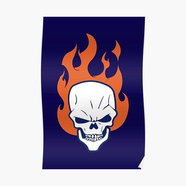 Flaming Skull Poster