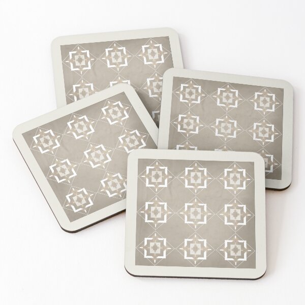 Artikelvorschau, Taupe und Elfenbein Mosaikmuster entworfen und verkauft von simplydesignart.