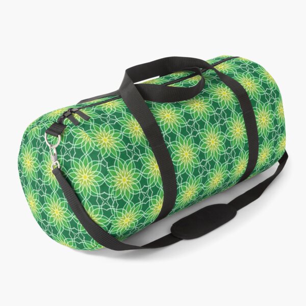 Shades of Green | Geometric Floral Pattern | Abstract Flowers | Abstract Floral Patterns | Duffle Bag