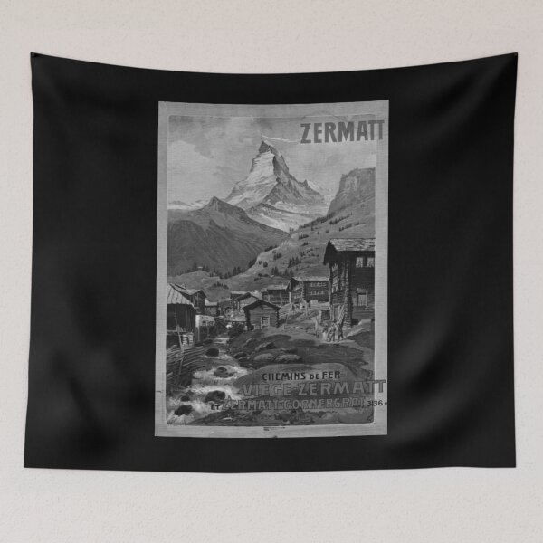 Item preview, Zermatt Noire vintage travel poster designed and sold by stickart-marek.