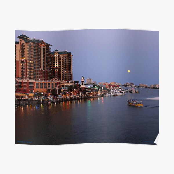 Full Moon Harbor Poster
