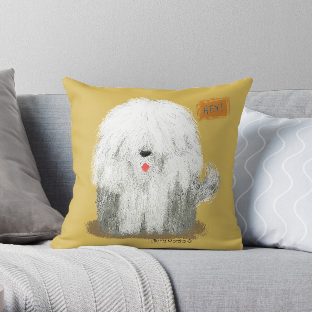 Old English Sheepdog Throw Pillow