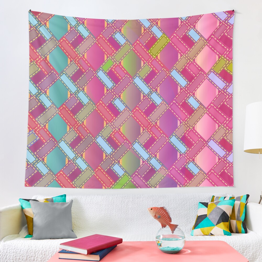 Jewel Stained Glass Mosaic Print Tapestry by Pamela Arsena
