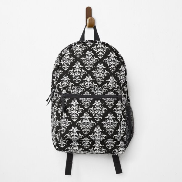 Damask Pattern | Black and White | Vintage Patterns | Backpack