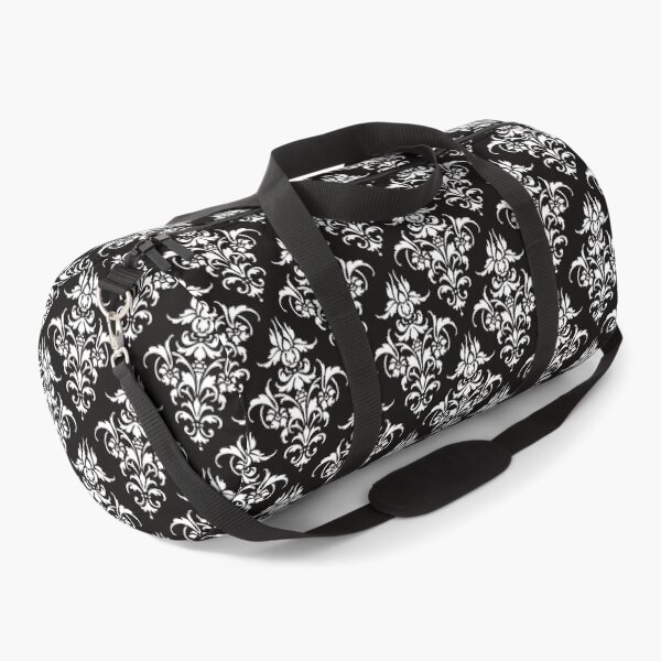 Damask Pattern | Black and White | Vintage Patterns | Duffle Bag