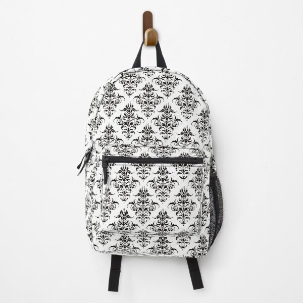 Damask Pattern | Black and White | Vintage Patterns | Backpack