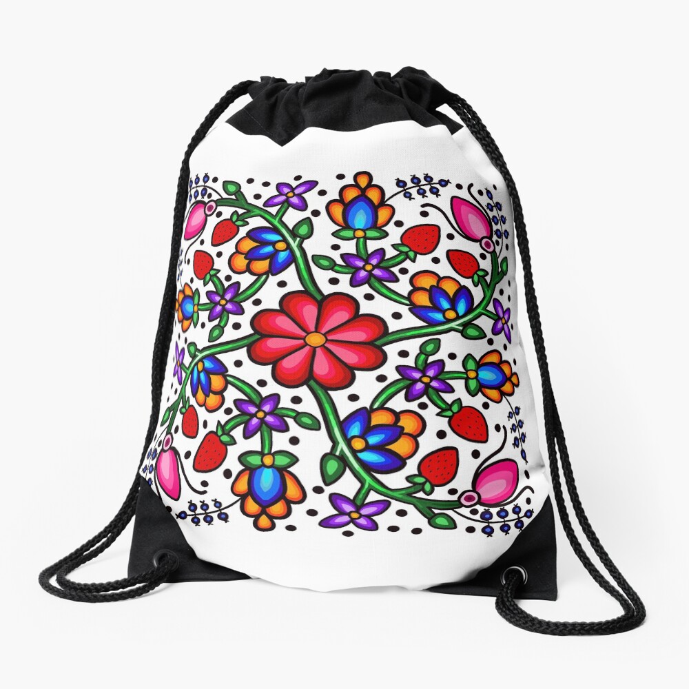 "White Florals" Drawstring Bag for Sale by oceankiana Redbubble