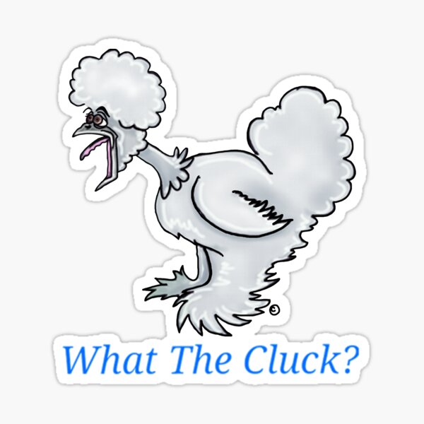 Silkie Showgirl chicken, What The Cluck Sticker