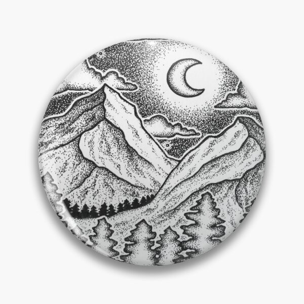 Item preview, Stippled Mountain Landscape  designed and sold by mpmountainworks.
