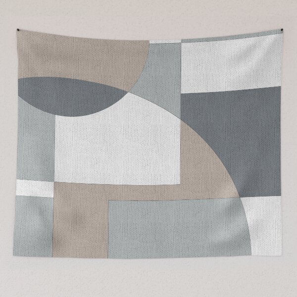 Item preview, Geometric Intersecting Circles and Rectangles in Neutral Colors designed and sold by simplydesignart.