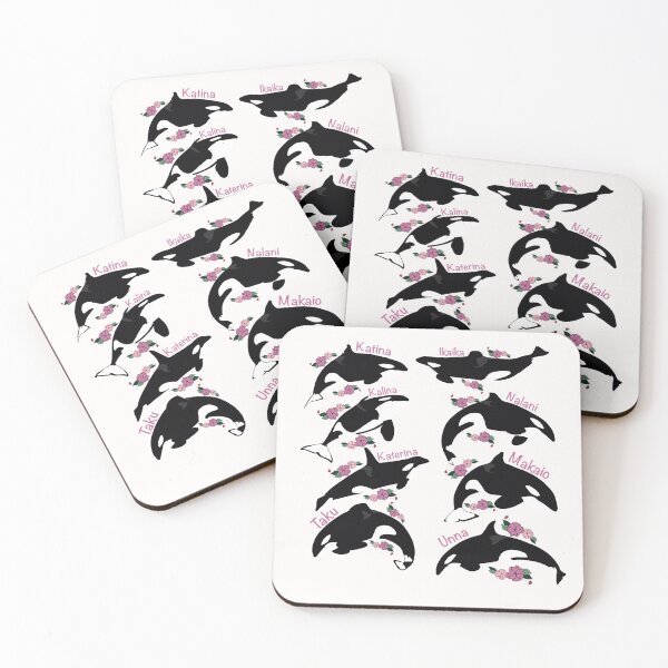 Item preview, Katina the killer whale and her offsprings flower art designed and sold by Animaldesigns24.