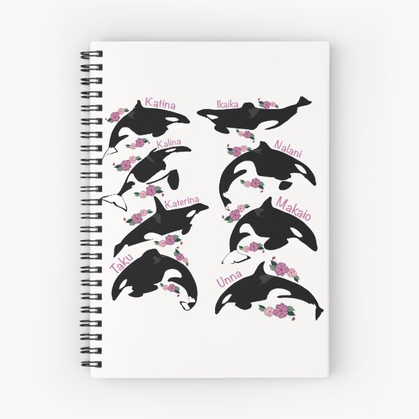 Item preview, Katina the killer whale and her offsprings flower art designed and sold by Animaldesigns24.
