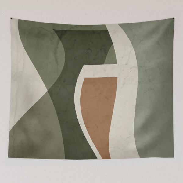 Item preview, Formas de jarrón abstractas contemporáneas en verde salvia, canela y marfil designed and sold by simplydesignart.