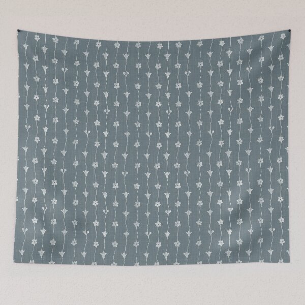 Item preview, Smoky Goblin Blue white climbing flowers designed and sold by coverinlove.