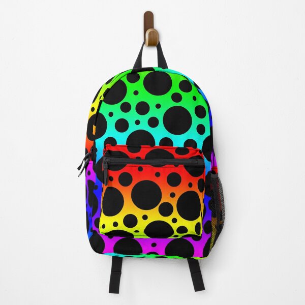 Item preview, Random Polka Dots - Black on Rainbow designed and sold by Whoopsidoodle.
