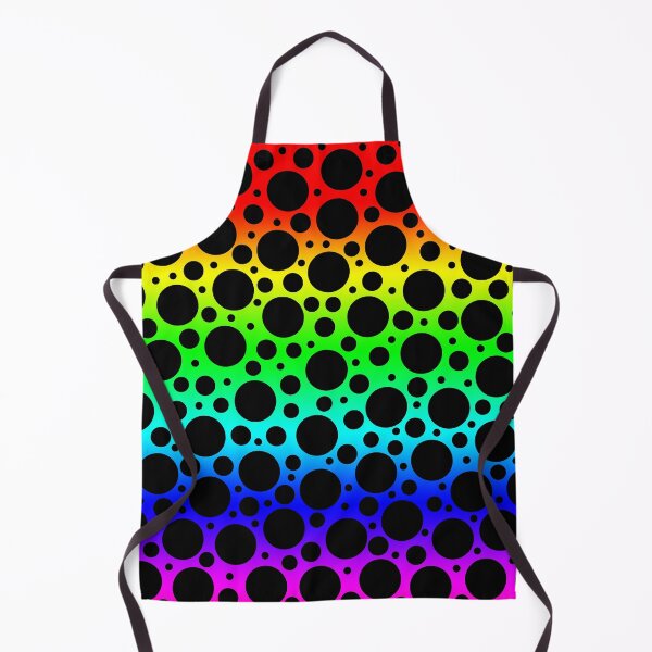 Item preview, Random Polka Dots - Black on Rainbow designed and sold by Whoopsidoodle.