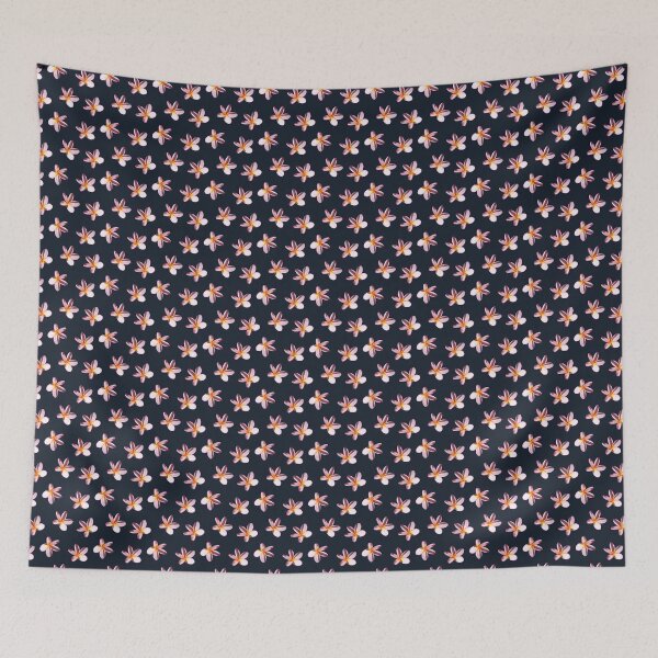 Item preview, Pink Frangipani on Dark Navy Blue designed and sold by STHogan.