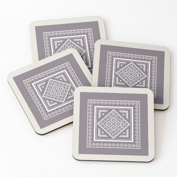 Item preview, Modern Tribal Geometric Square Pattern in Aubergine designed and sold by simplydesignart.