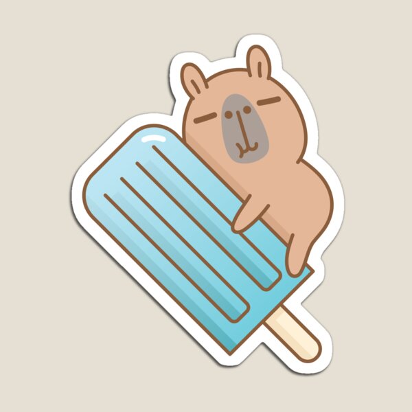 capybara and blue ice pop Magnet