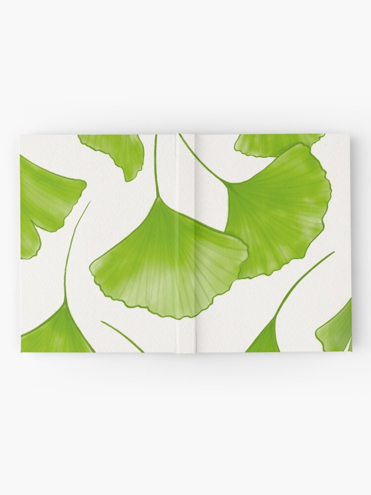 "Ginkgo Biloba Watercolor Leaf" Hardcover Journal for Sale by