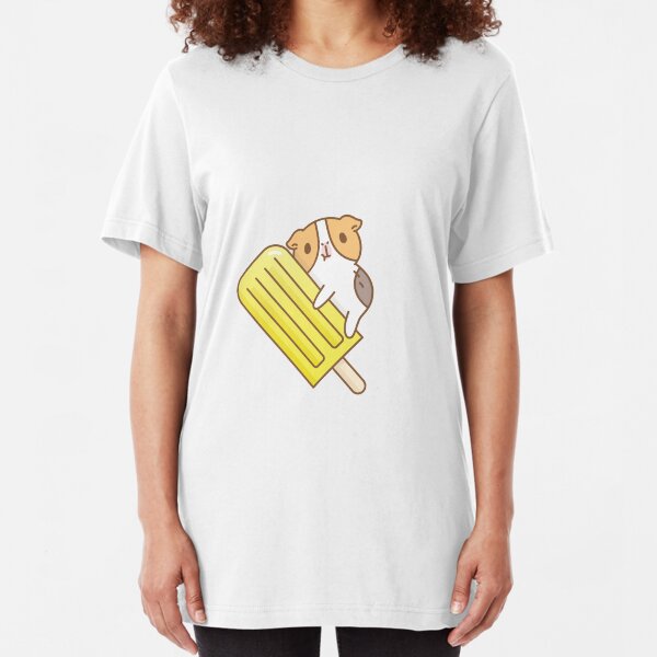Guinea pig and yellow ice pop Slim Fit T-Shirt