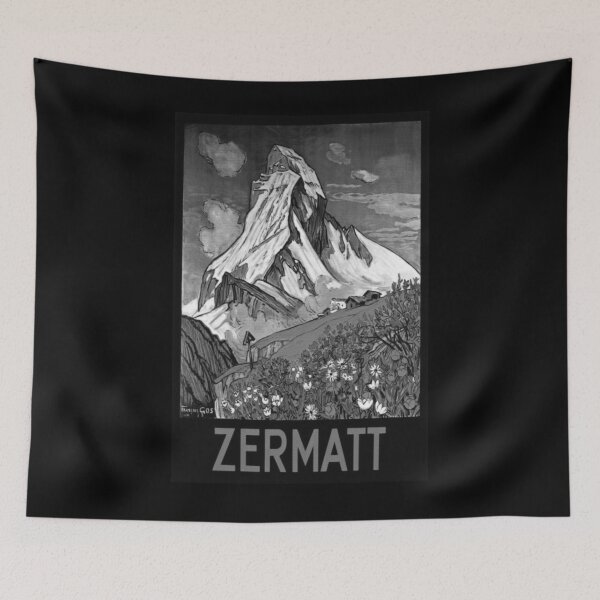 Item preview, Zermatt Noire vintage travel poster designed and sold by stickart-marek.