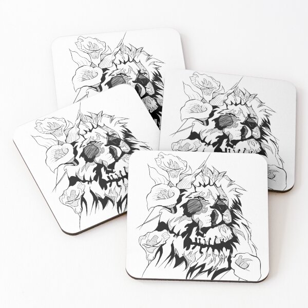 Item preview, Lion skull flowers designed and sold by RafaelLima7.