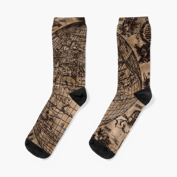 Vintage Old World Map Socks