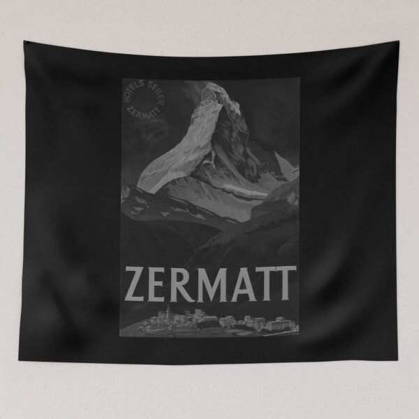 Item preview, Zermatt Noire vintage travel poster designed and sold by stickart-marek.