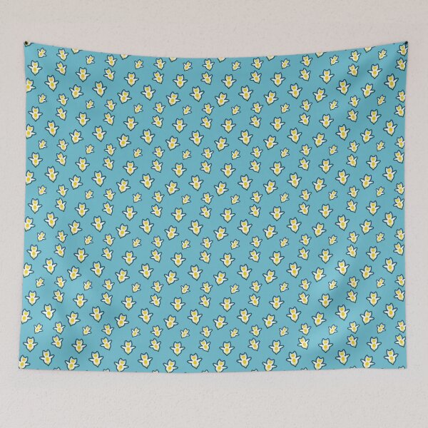 Item preview, sea butterfly pattern blue background designed and sold by Tallulah-Malibu.