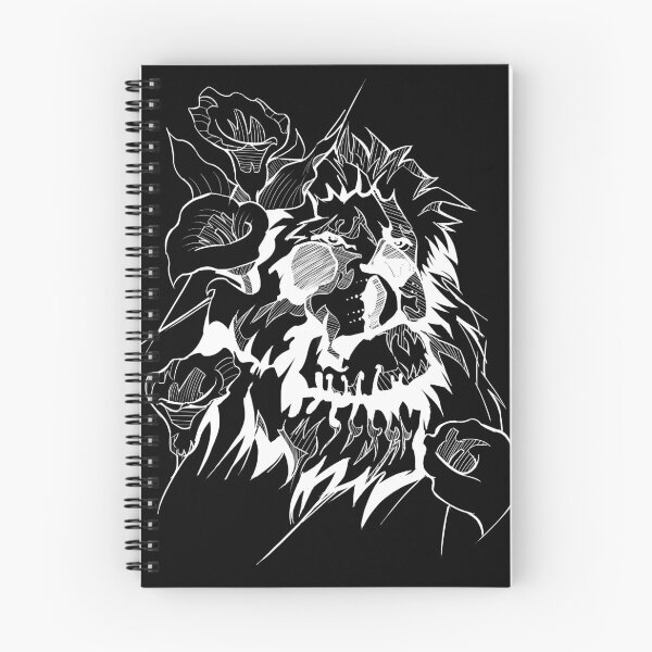 Item preview, Lion skull flowers in white designed and sold by RafaelLima7.