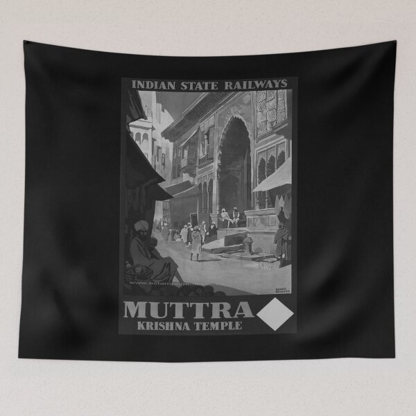Item preview, Mutra Krishna Temple Noire vintage travel poster designed and sold by stickart-marek.