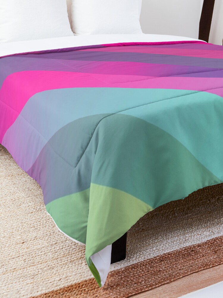 Alternate view of Girly Stripes Colorful Unique Glam Comforter