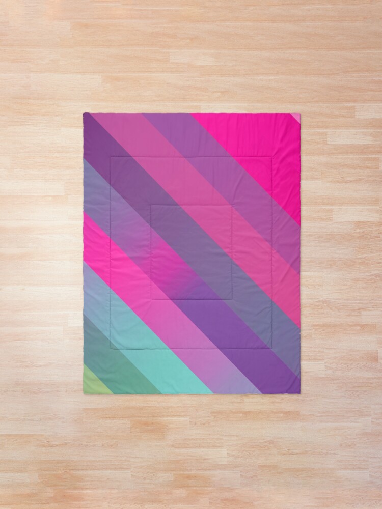 Alternate view of Girly Stripes Colorful Unique Glam Comforter