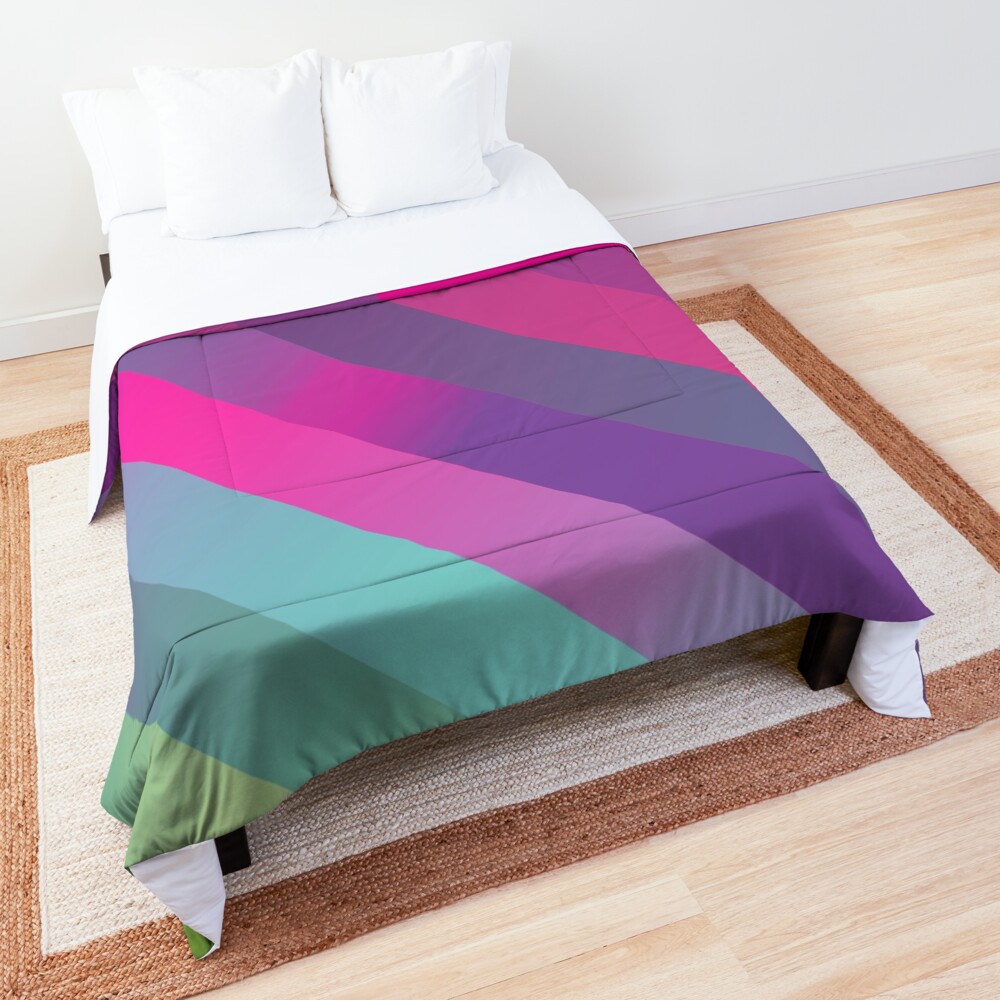 Girly Stripes Colorful Unique Glam Comforter