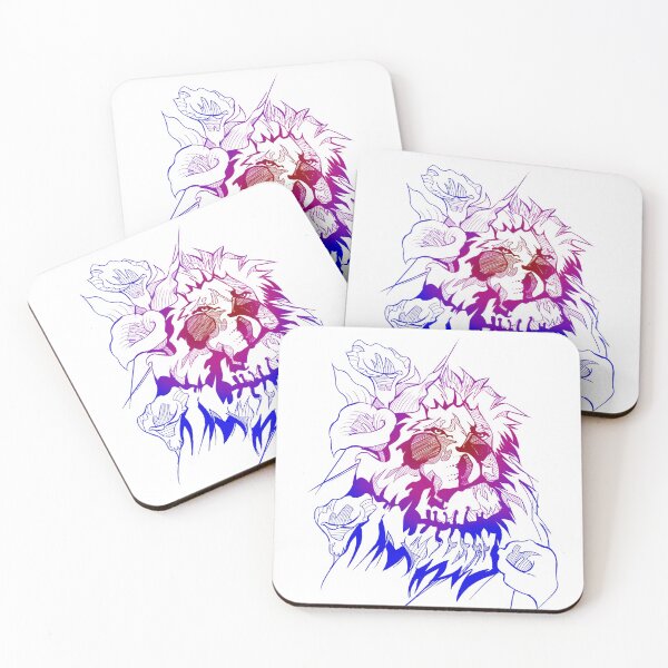 Item preview, Lion skull flowers colors designed and sold by RafaelLima7.