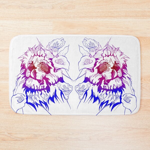 Item preview, Lion skull flowers colors designed and sold by RafaelLima7.