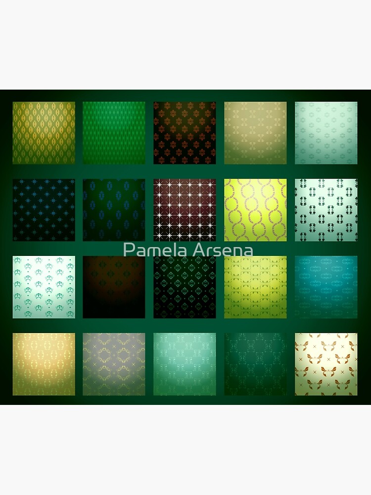 Green Bohemian Contemporary Tile Print by xpressio